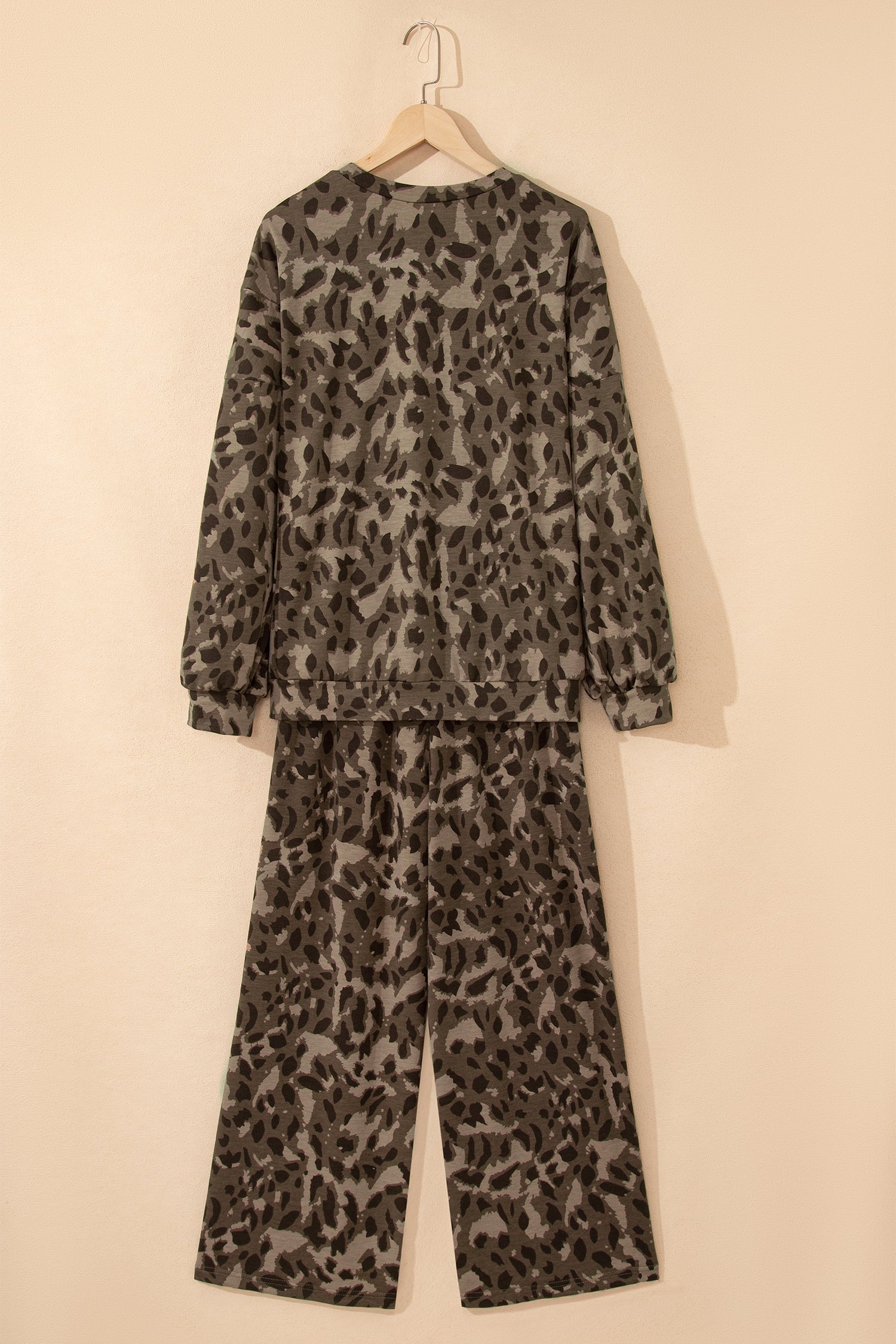 Leopard Patchwork Pullover and Drawstring Pant Set