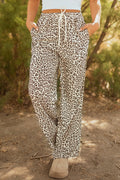 Mabel Leopard Drawstring Elastic Waistband Loose Pants