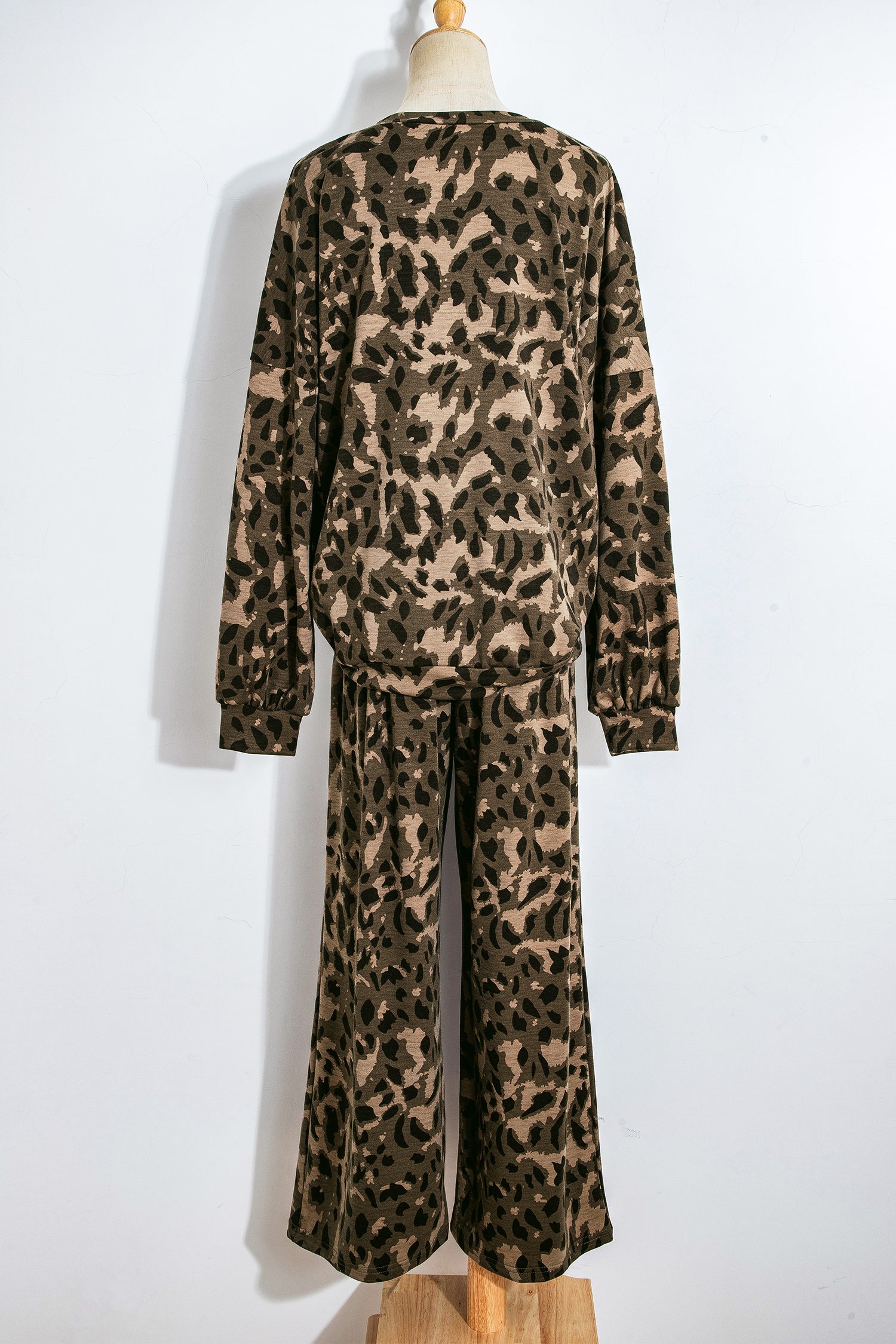 Leopard Patchwork Pullover and Drawstring Pant Set