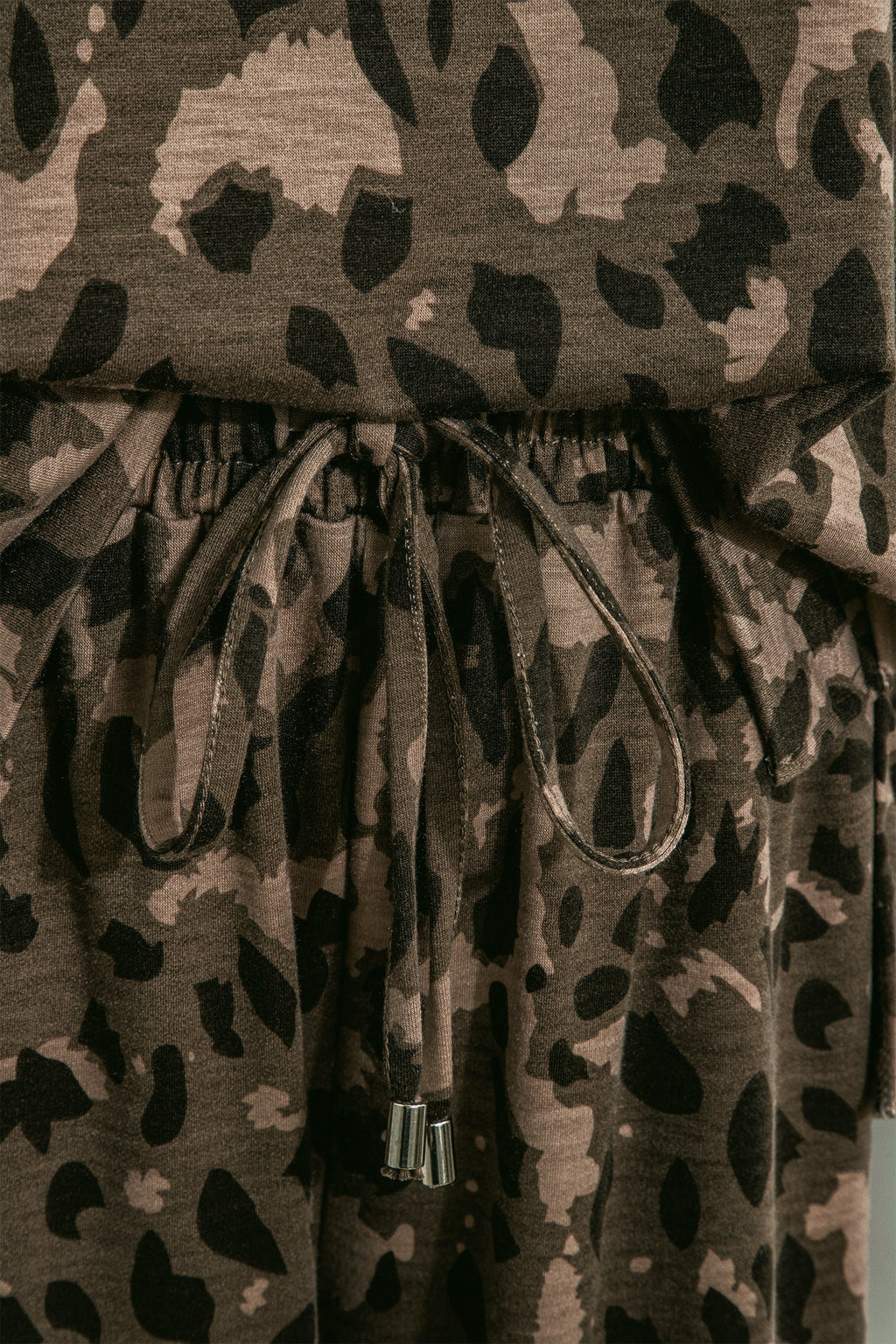 Leopard Patchwork Pullover and Drawstring Pant Set