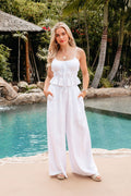 Abigail White Linen Cami and Pant Set
