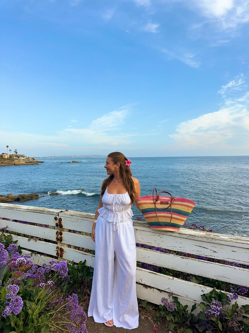 Abigail White Linen Cami and Pant Set