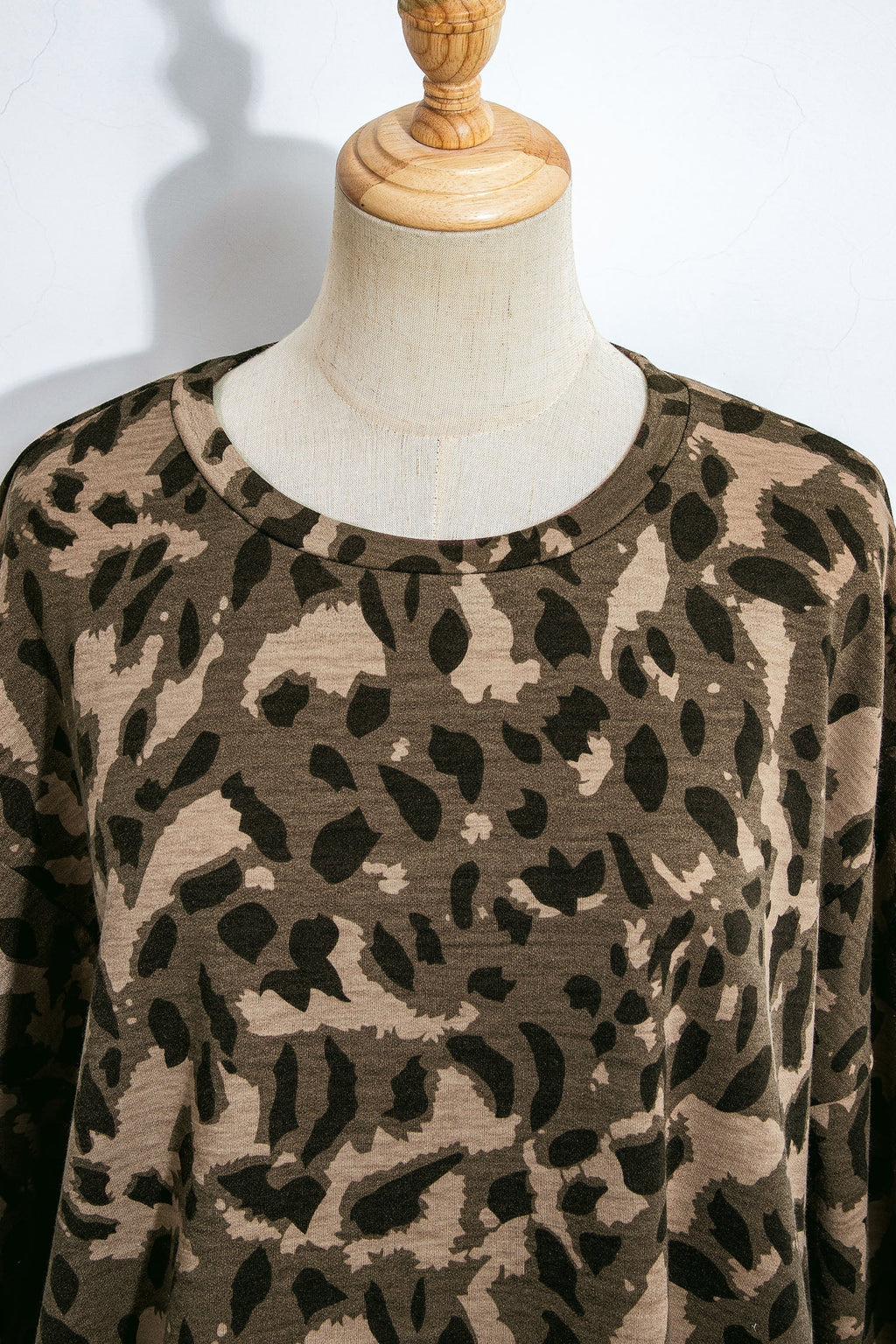 Leopard Patchwork Pullover and Drawstring Pant Set